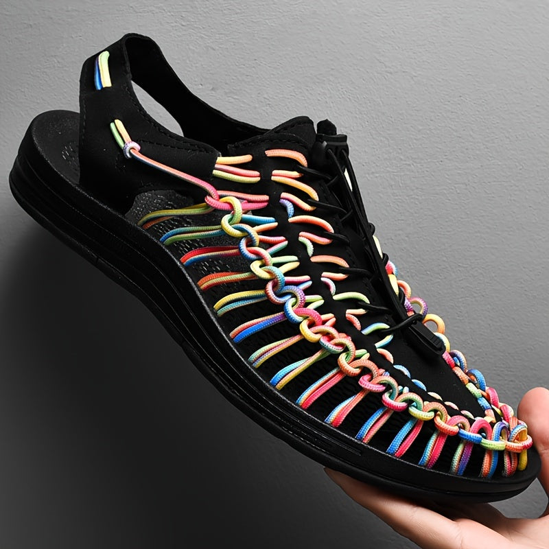 Women's Rainbow Woven Sports Sandals Beach Sandals