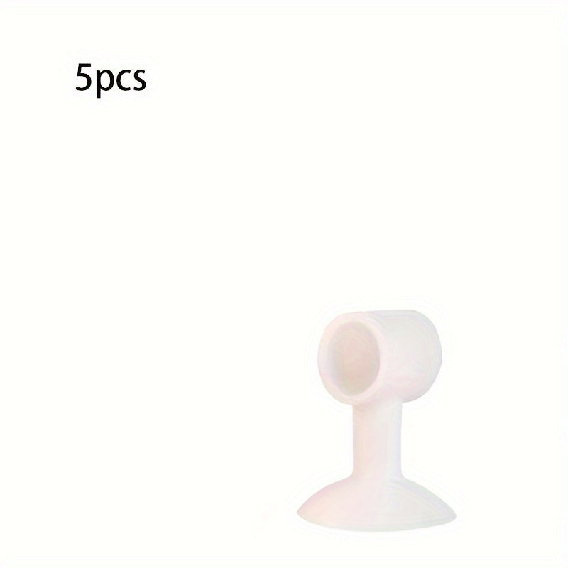 5pcs Silicone Door Stopper Without Punching Bathroom Door Handle Suction Cup