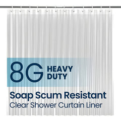 PEVA 8G Shower Curtain Liner 180x180 Clear Heavy Duty Waterproof