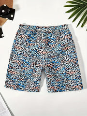 Boys' Leopard Print Quick Dry Surf Shorts