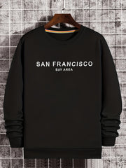 San Francisco Print Sweatshirt Men's Casual Graphic Crew Neck Pullover