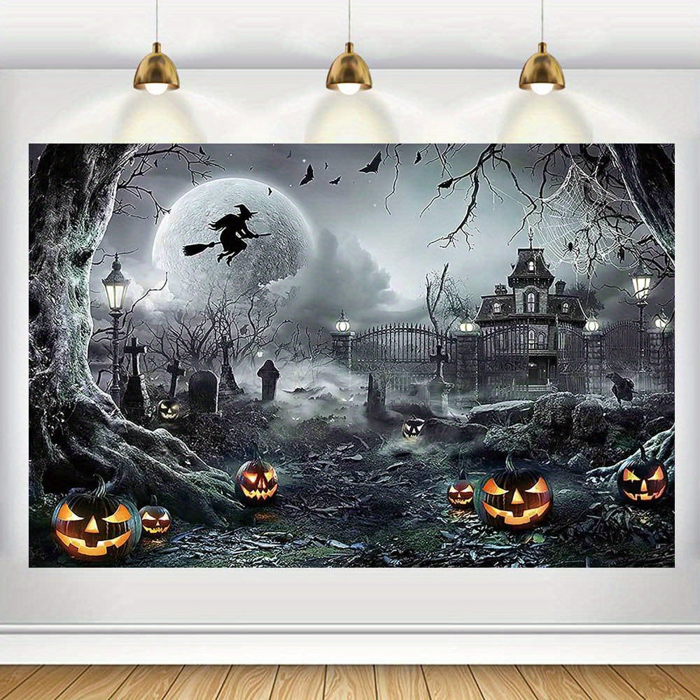 Halloween Decoration Banner 109x179cm Spooky Happy Halloween Pumpkin Backdrop