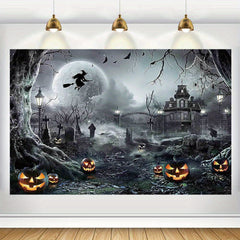 Halloween Decoration Banner 109x179cm Spooky Happy Halloween Pumpkin Backdrop