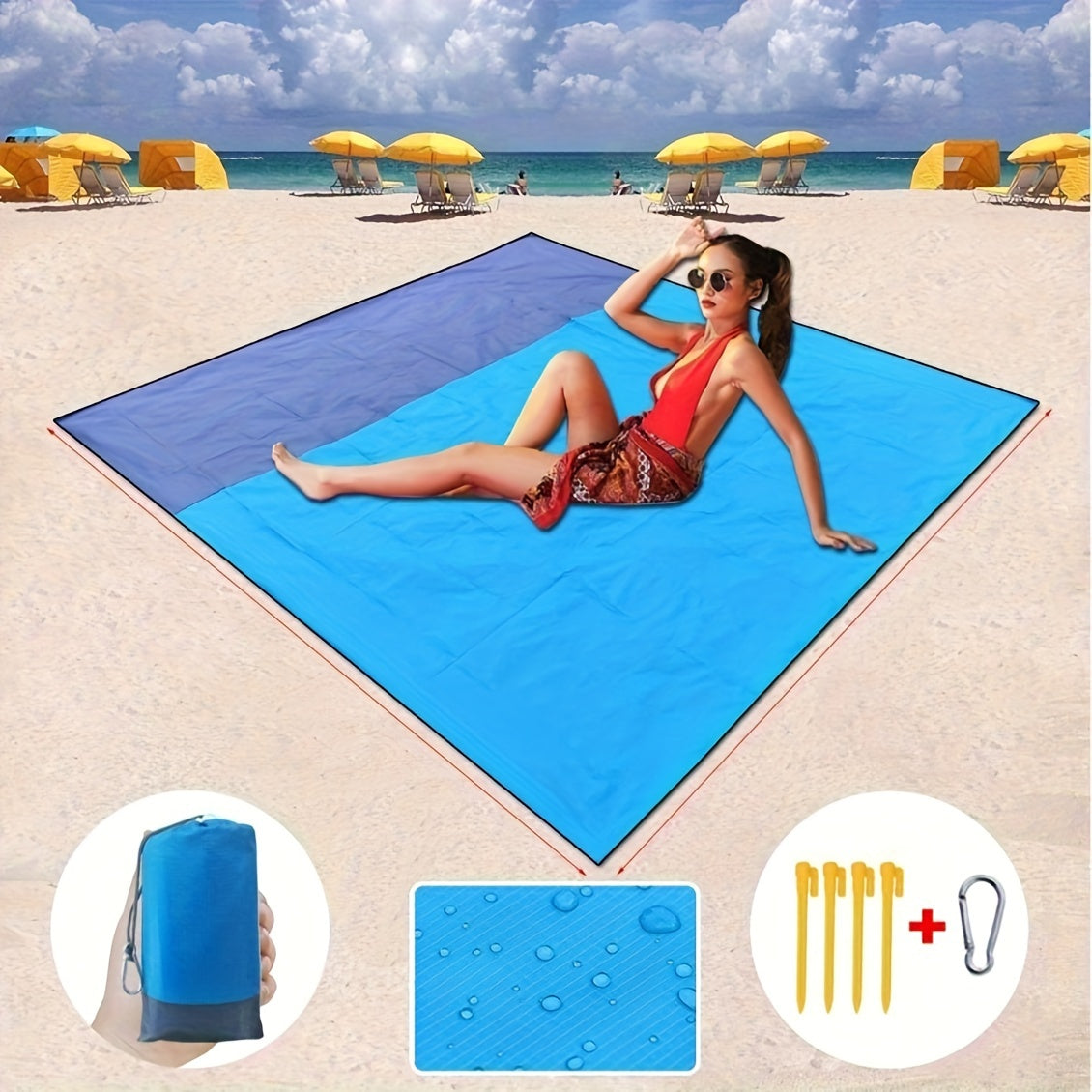 Large Sandproof Beach Blanket for Camping Picnic