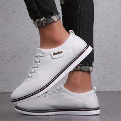 Men's Canvas Sneakers Lace Up Comfortable Shoes