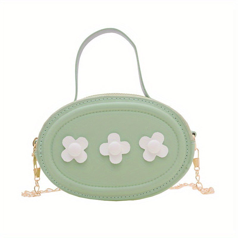 Girls' Flower Crossbody Bag Oval Shape