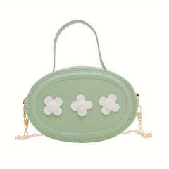 Girls' Flower Crossbody Bag Oval Shape