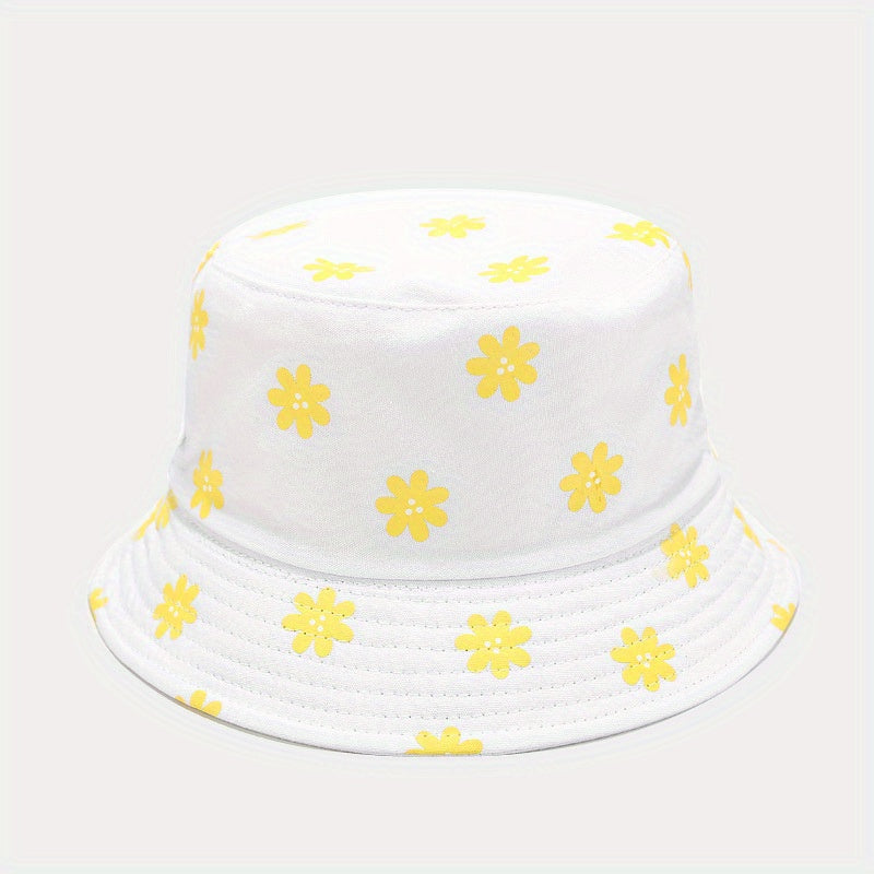 Flower Bucket Hat Double Sided Cap Tactical Hat Washed Hat