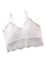 Girl's Lace Bra Solid Underwear No Steel Ring Adjustable Shoulder Strap Bralette