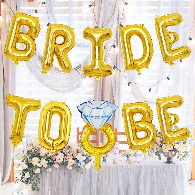 10pcs BRIDE TO BE Aluminum Film Balloon Set Wedding Proposal Party Decoration
