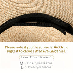 Women's Floppy Sun Hat Ribbon Bowknot Wide Brim Straw Hat