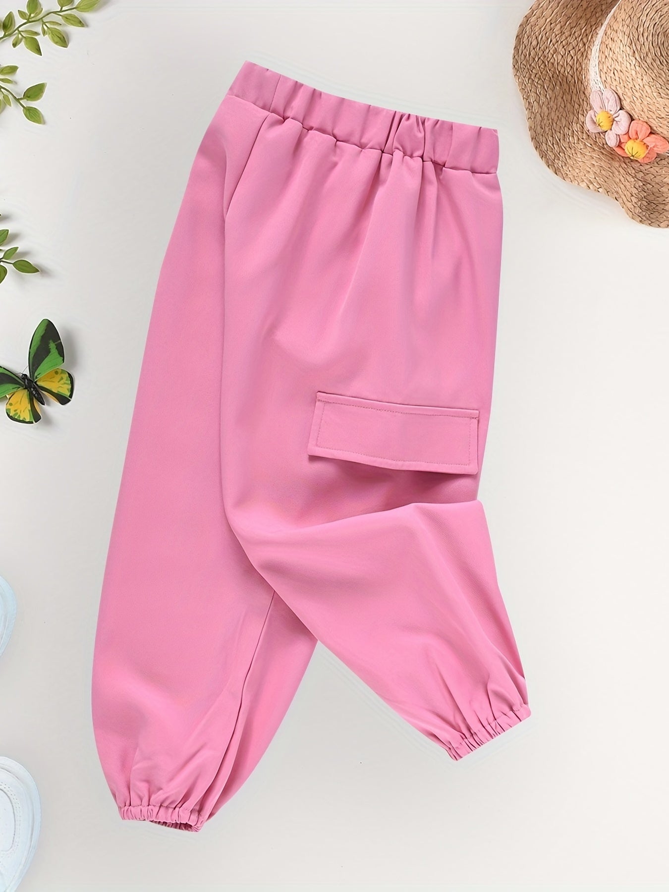 Kid Girls' Flap Pockets Casual Jogger Pants