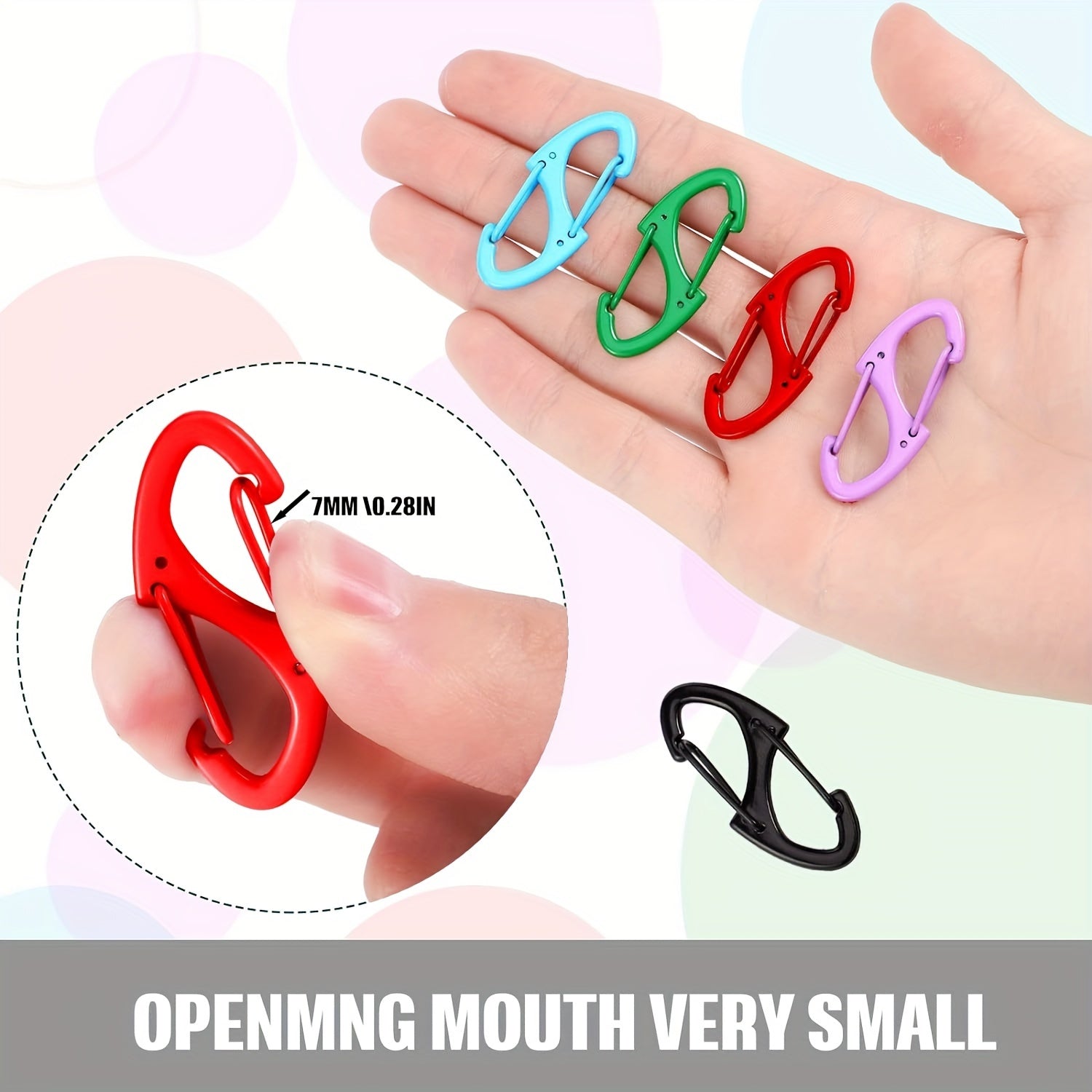 10pcs Mini Spring Keychain Buckles Camping Hiking Tools