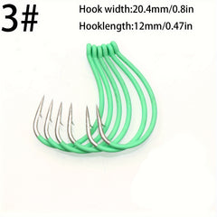 10pcs Luminous Fishing Hook Soft Worm Hook Barbed Hook For Boat Fishing