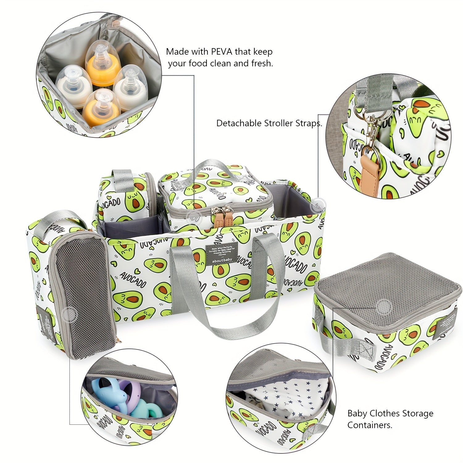 3-in-1 Diaper Caddy for Organization - Perfect Baby Caddy for Diaper Bag