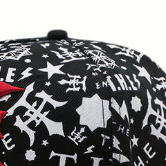Men's Flat Brim Baseball Cap Embroidered Street Style Hat