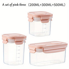 3pcs Portable Baby Food Box with Microwave Cooking Ice Tray and Sealed Seasoning