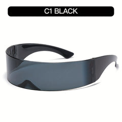 Y2K Wrap Around Sunglasses Futuristic Punk Style UV400