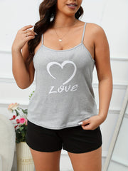 Lounge Set Women's Plus Cami Top & Shorts Pajama Set