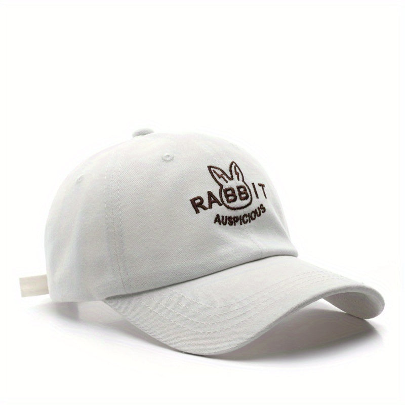 Rabbit Embroidery Baseball Cap Casual Cartoon Sun Hat Solid Sports Golf Dad Hats