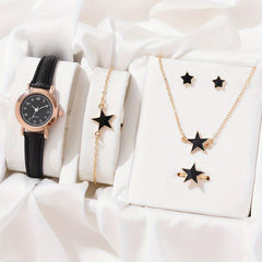 6 Piece Star Accessories Quartz Watch Set for Men