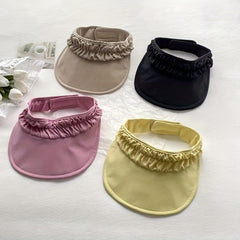 Crinkle Visor Hat Women UV Protection Beach Cap Adjustable Sports Sun Hat