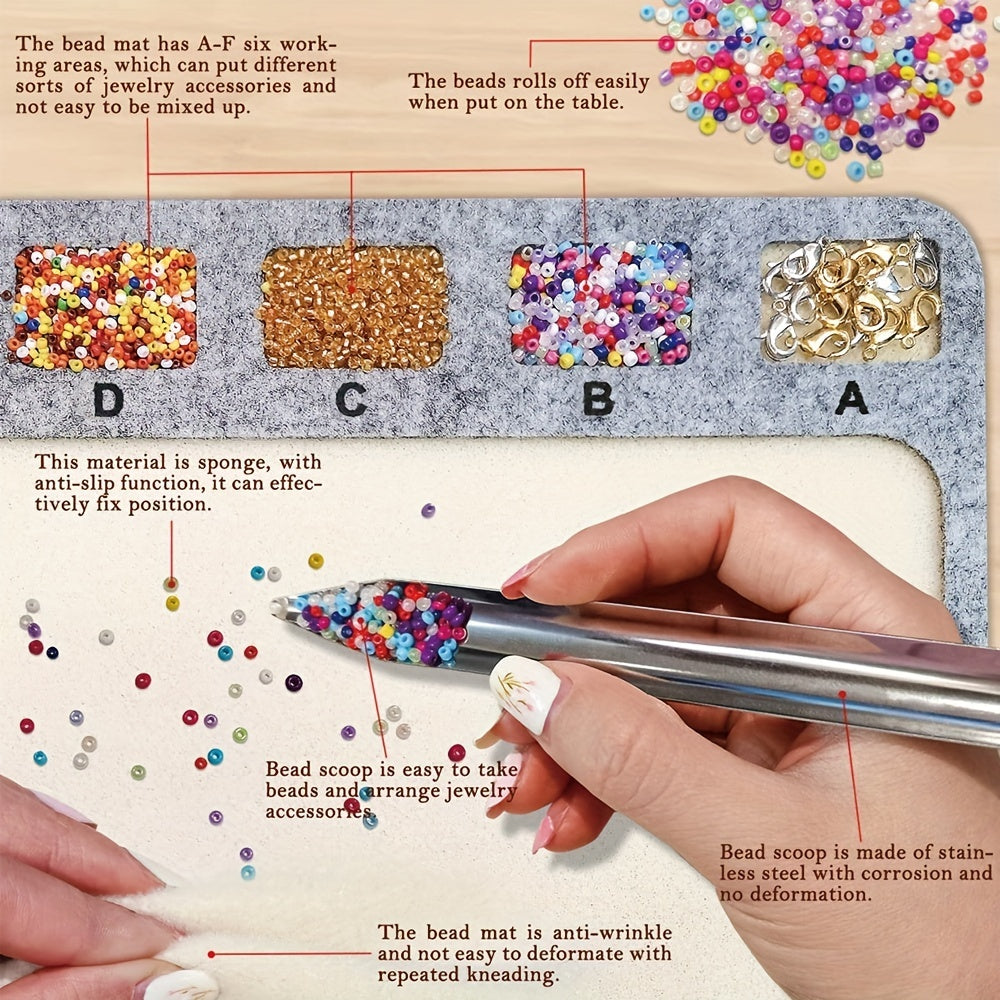 Hobbyworker Beads Mat for Beading Jewelry Making with Grids