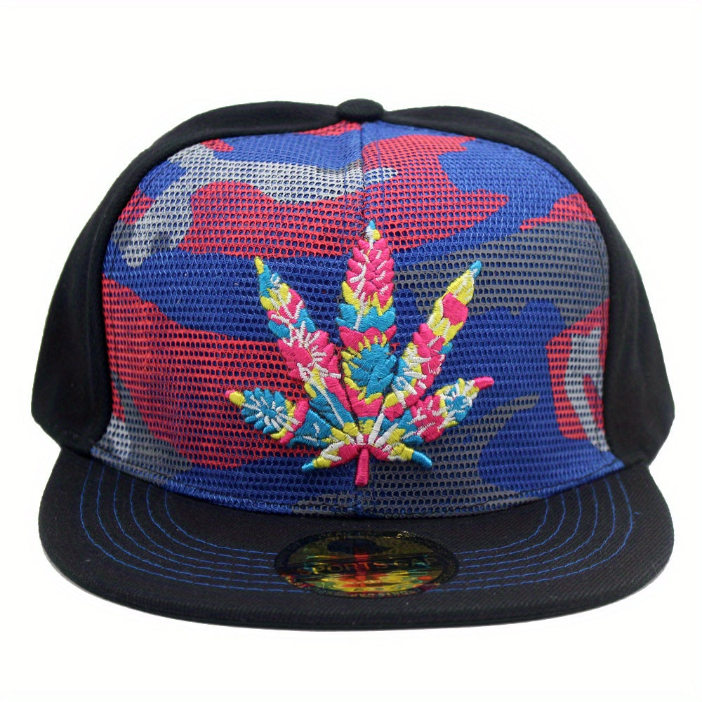 Sunshade Maple Leaf Embroidery Print Baseball Cap Adjustable Outdoor Sport