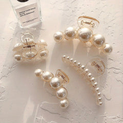 4pcs Faux Pearl Hair Clips Claw Clips Decorative Birthday Accessories