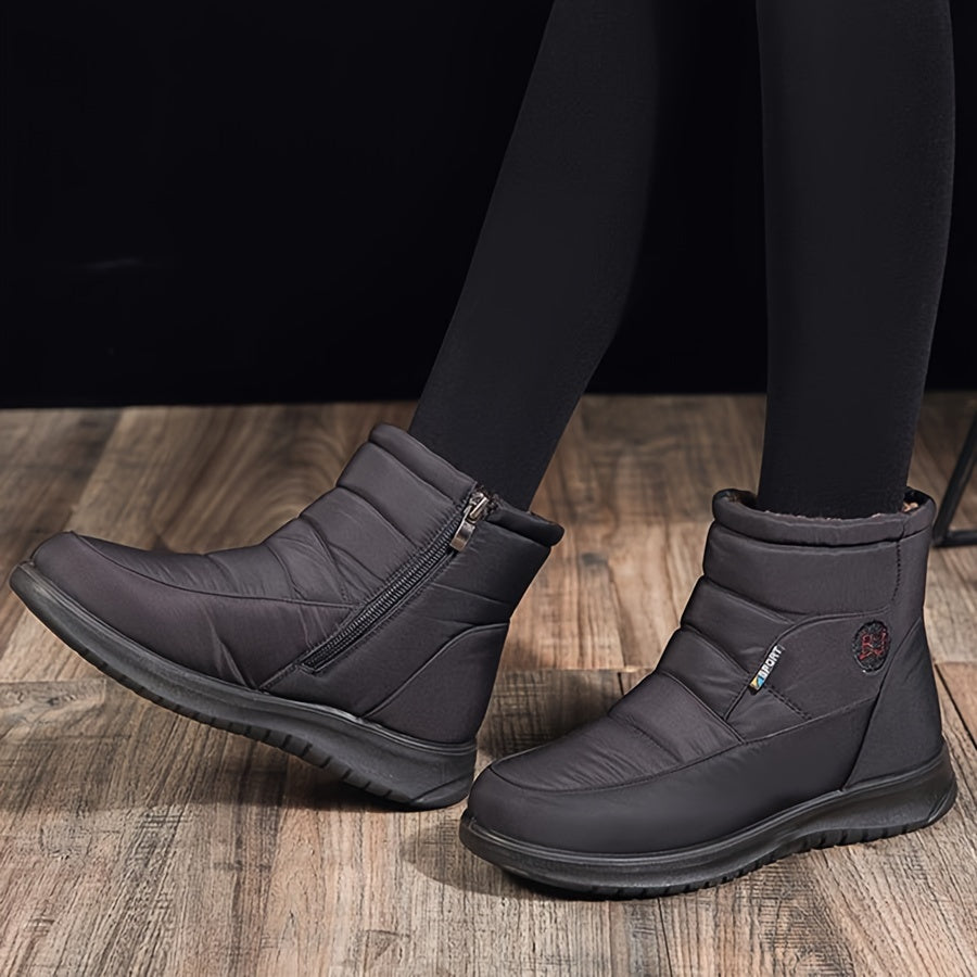 Women's Snow Boots Side Zipper Waterproof Anti-slip Outdoor Booties