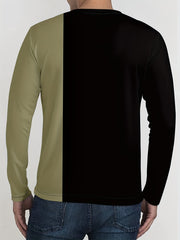Men's Block Long Sleeve T shirt Casual Comfy Tees For Autumn