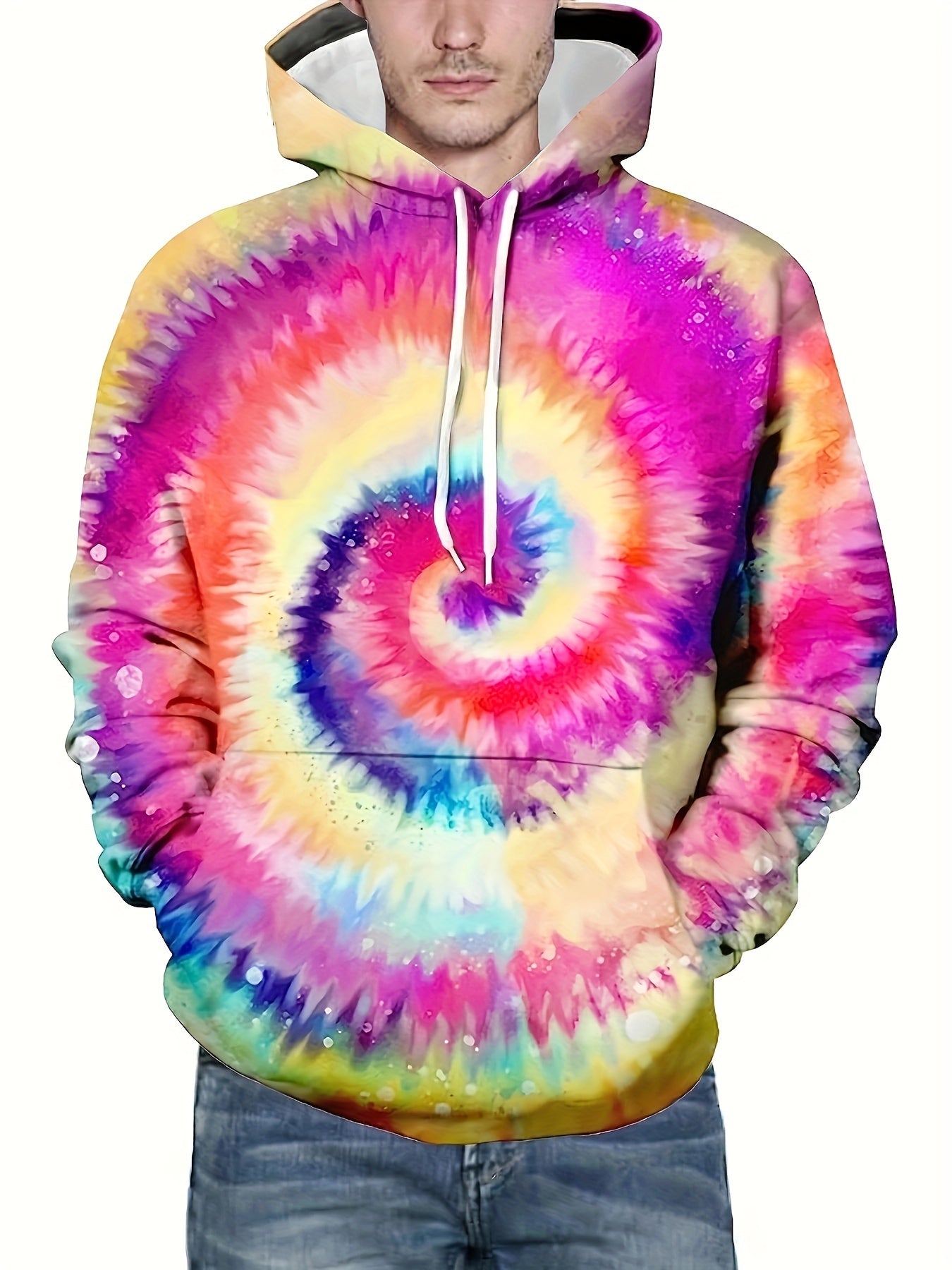 Y2K Tie Dye 3D Print Hoodie for Men