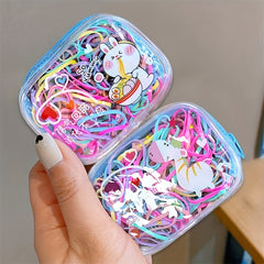 130 Pack Girls Cartoon Ruffled Hair Ties Elastic Hair Accessories