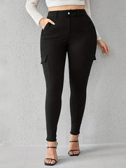 Solid High Rise Skinny Jeans with Pockets