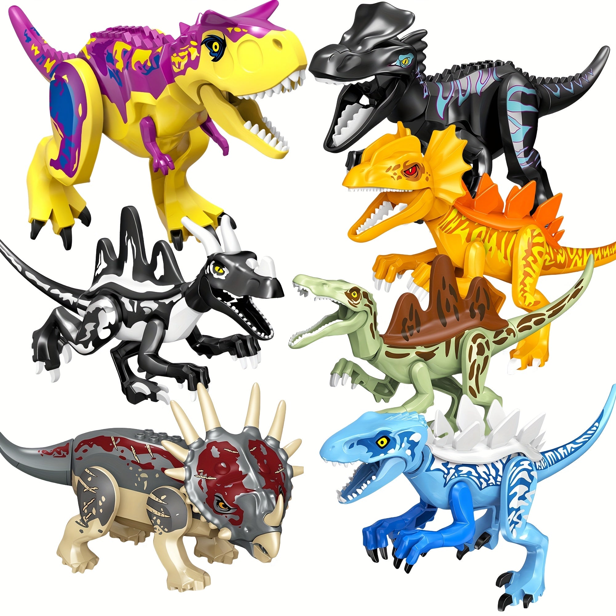 Dino Block Kit Brachiosaurus T-rex Velociraptor
