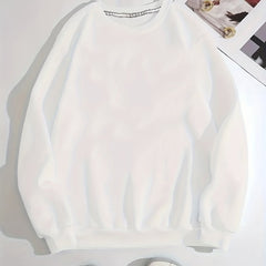 Long Sleeve Solid Crew Neck Sweatshirt