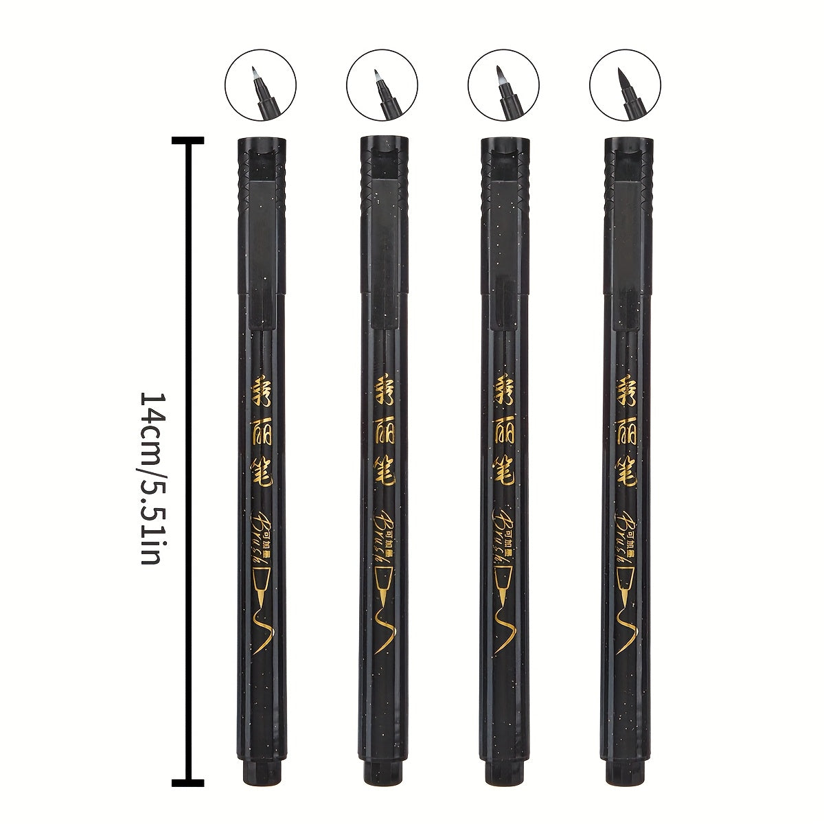 4pcs Hand Lettering Pens Set Waterproof Brush Markers for Calligraphy & Art