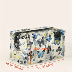 Butterfly Pattern Clear Makeup Bag Travel Waterproof Cosmetic Pouch