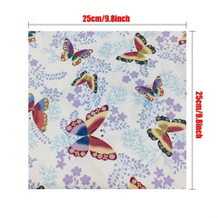 Butterfly Printing Twill Cotton Fabric Set for DIY Sewing Quilting