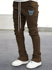 Butterfly Pattern Flared Trousers Men s Casual Stretch Street Style Joggers