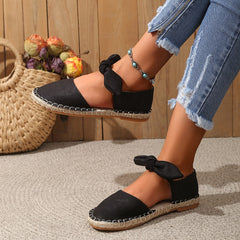 Women's Bowknot Flat Shoes Slip On Low Round Toe Non slip Shoes