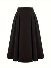 Women's Plus Solid High Rise Swing Maxi Skirt