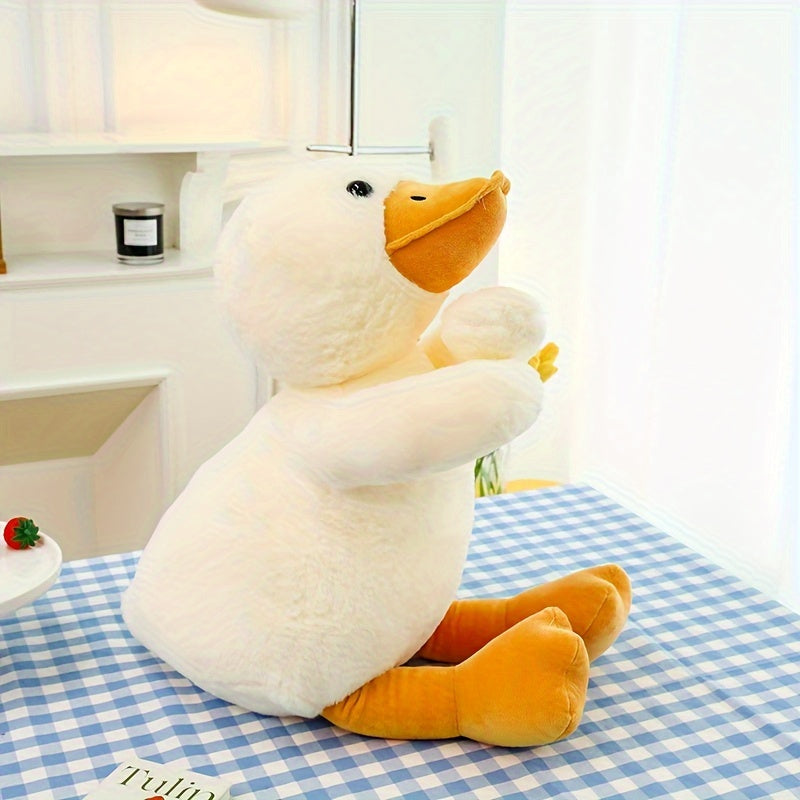 Fluffy Duck Plush Pillow Stuffed Animal Soft Dolls Floor Mat Birthday Gift