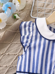Girls Preppy Plaid Sleeveless Peplum Tops for Summer