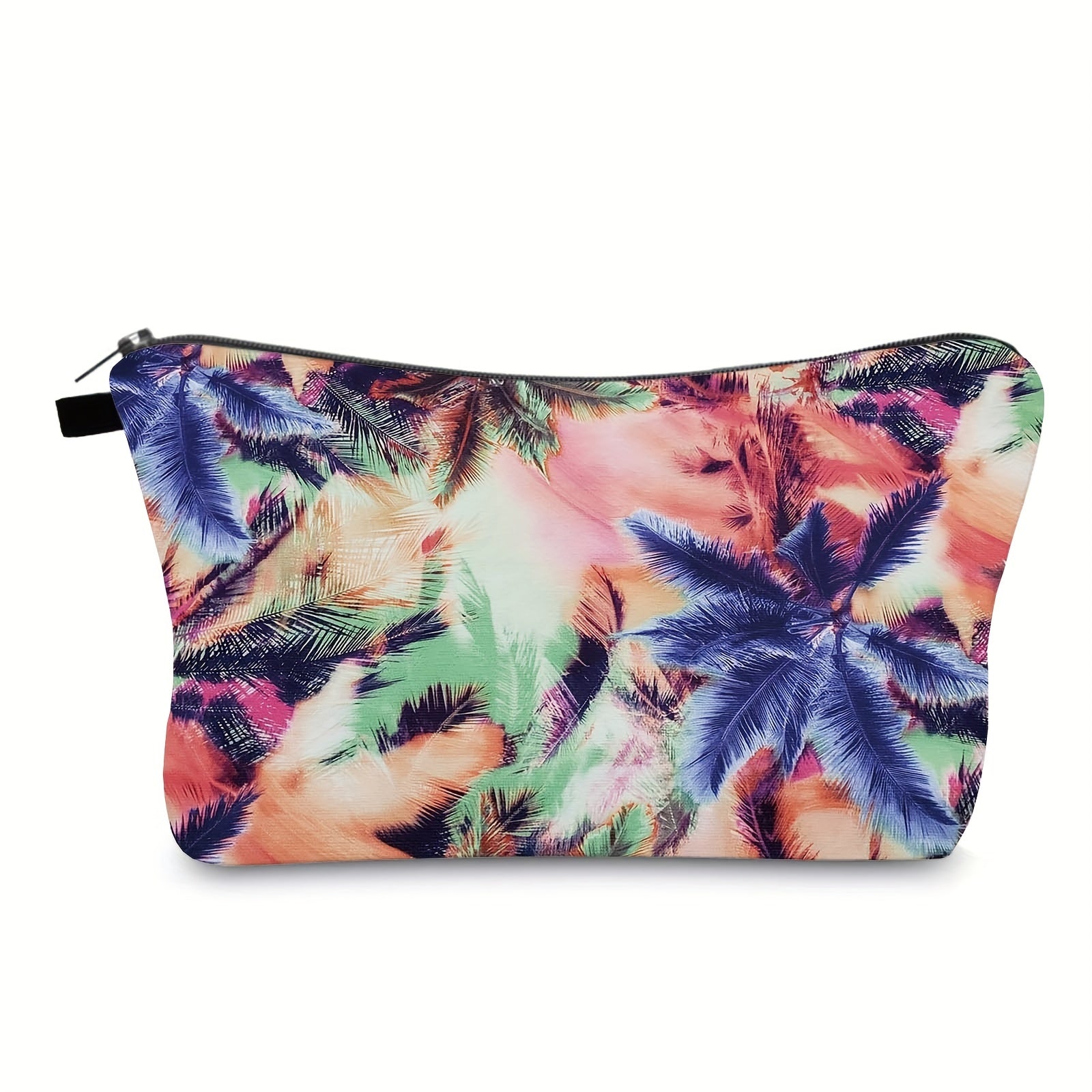 Tropical Tree Print Makeup Bag Small Toiletry Pouch
