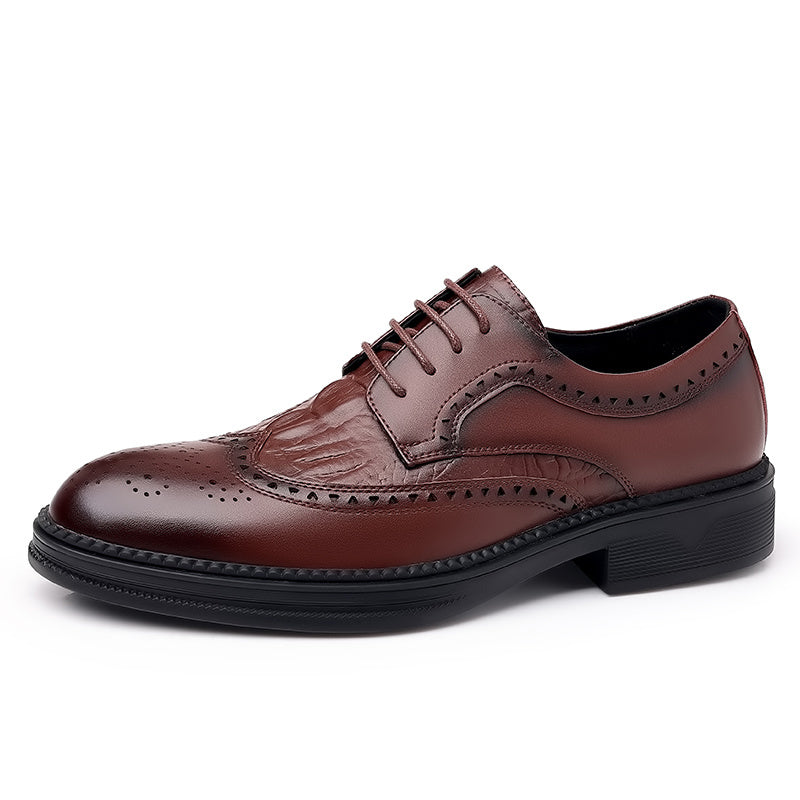 Men Brogue Carved Derby Shoes Wingtip Oxfords Formal Shoes