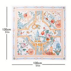 Castle & Flower Bandana Silk Tube Top Casual Shawl Scarf Wrap