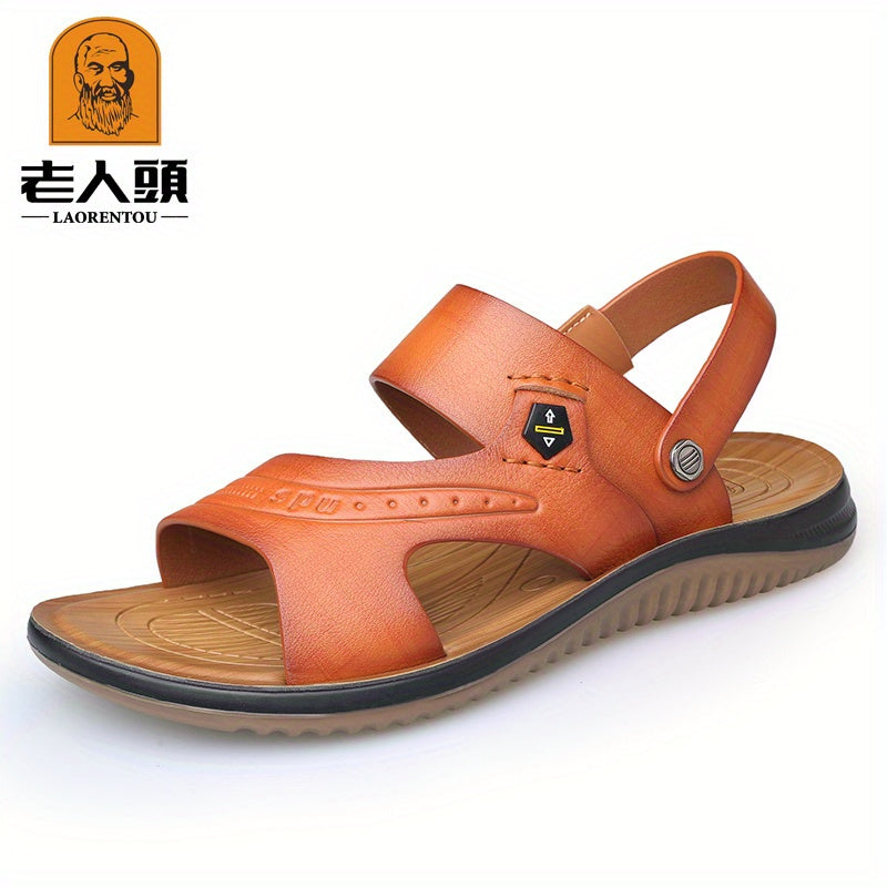 LAORENTOU Leather Non Slip Sandals for Men