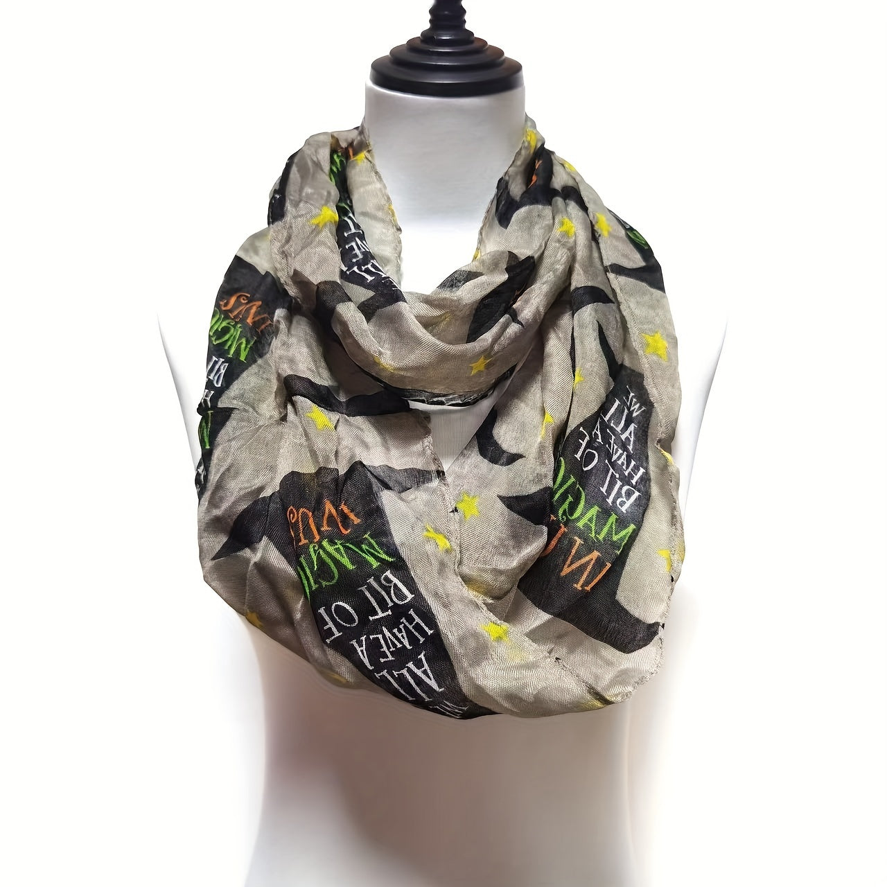 Stylish Halloween Neck Gaiter Lattice Pumpkin Pattern Scarf