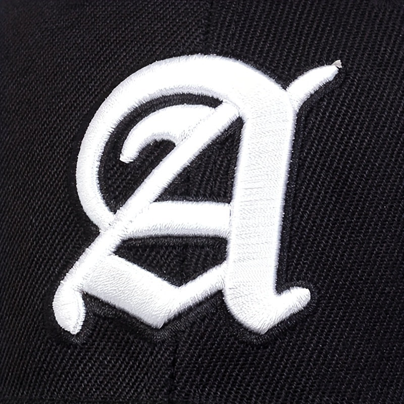 Unisex Breathable Baseball Cap With Letter A Embroidery